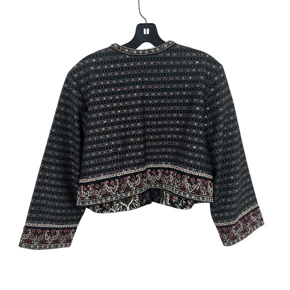Soft Surroundings Mandala Bolero Beaded Clasp Front Cropped Jacket Womens Large - Picture 5 of 6